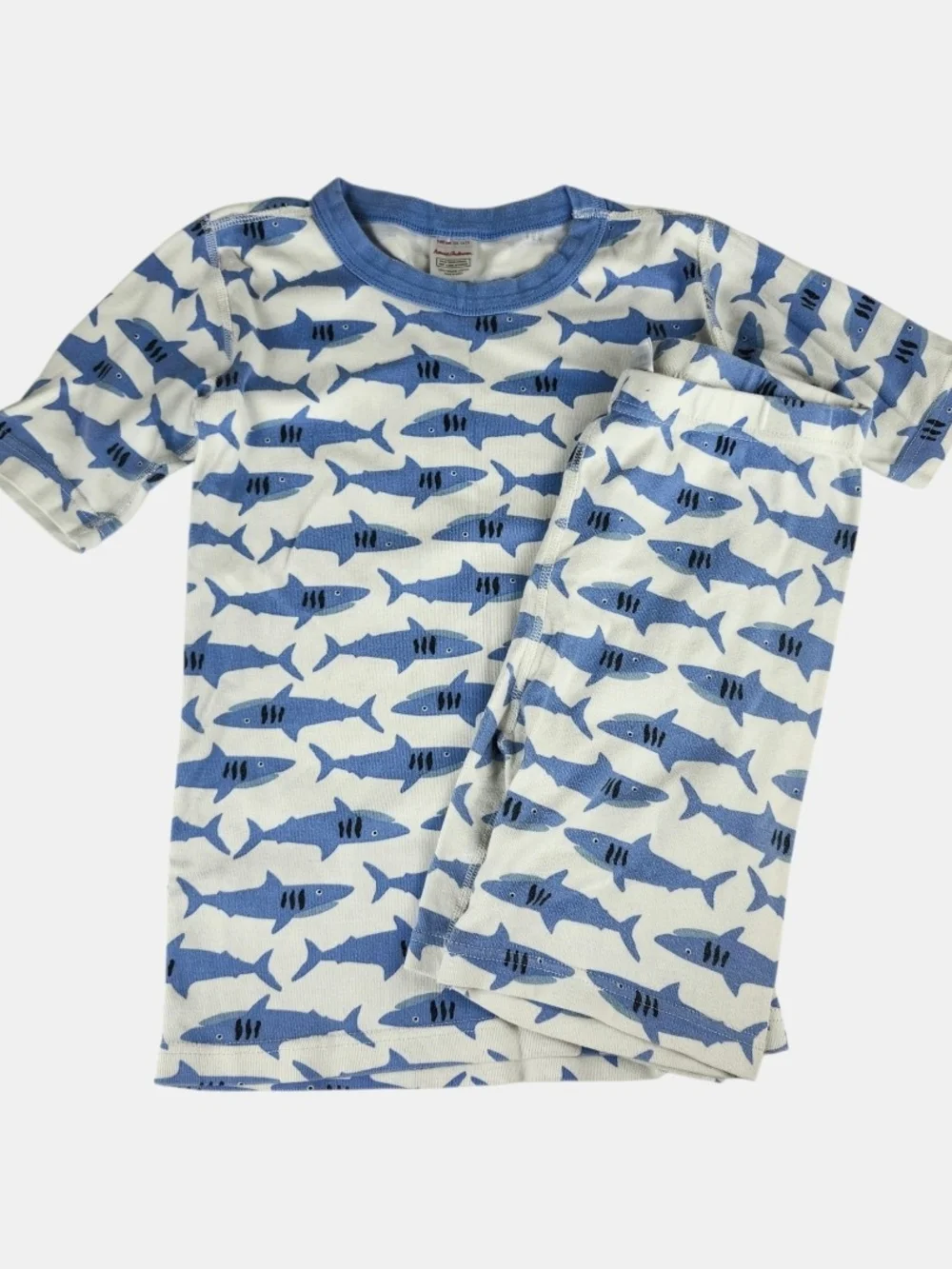 Hanna Andersson Blue and White Shark Print Pajama Set
